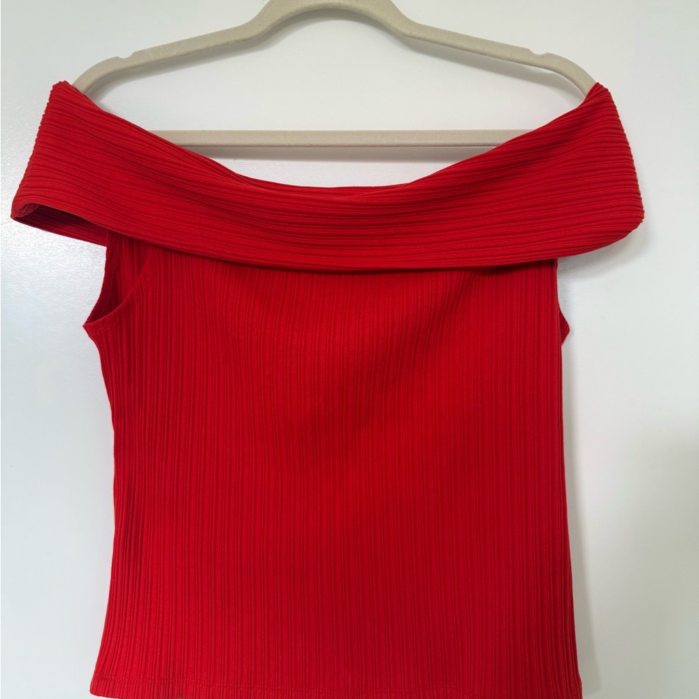 Madewell Vibrant Red Ribbed Top